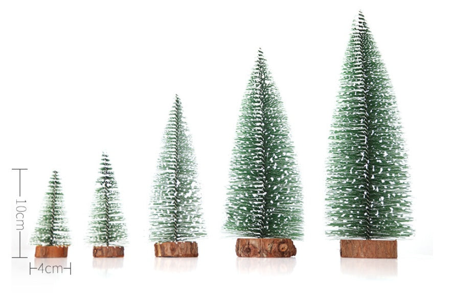 Christmas Mini Tree with Pine Needles Flocking White Cedar Tabletop