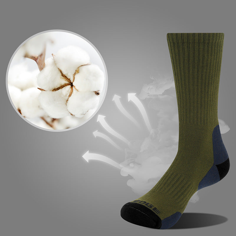 Men’s mid-calf cotton basketball socks with a thick, breathable, sweat-absorbing and anti-friction design