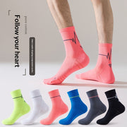 Mid-calf nylon running and training socks with sweat-absorbing, non-slip and anti-friction features
