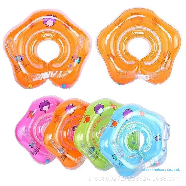 Orange baby swimming neck ring supplied as a single pack for closely supervised water activities.