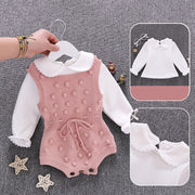Pure cotton long-sleeve baby romper for girls, available in 13 styles and sizes from 66 to 90 cm.