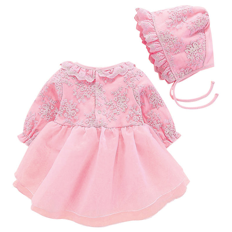 Red 100% cotton sleeveless baby girl romper with a button fastening, available in sizes from 66 to 90 cm.