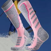 Thickened high-tube cotton ski and climbing socks with sweat-absorbing and friction-reducing construction