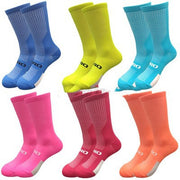 Unisex lightweight nylon cycling sports socks available in black, blue, cyan, green, orange, pink, red and white