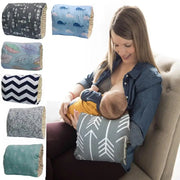 Washable baby nursing arm pillow measuring 25 × 23 cm, available in multiple colourful printed designs.