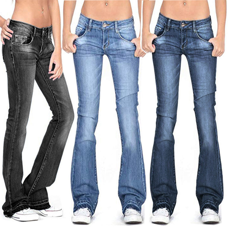 Women’s full-length polyester micro-fit trousers available in black, light blue and navy blue with sizes from XS to 4XL